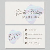 Nageltechniker Iridescent Pearl Opal Abstrakt Visitenkarte
