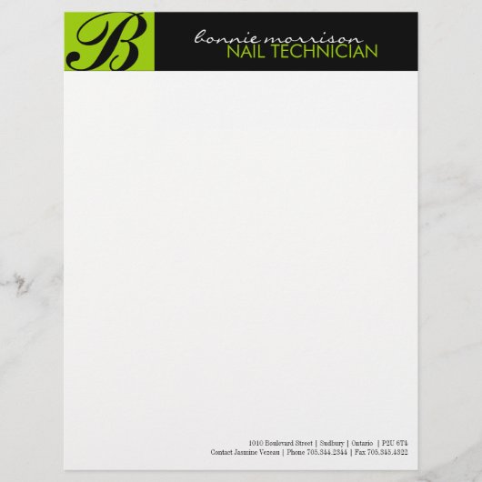 Nageltechniker Letterhead Briefbogen (Vorderseite)