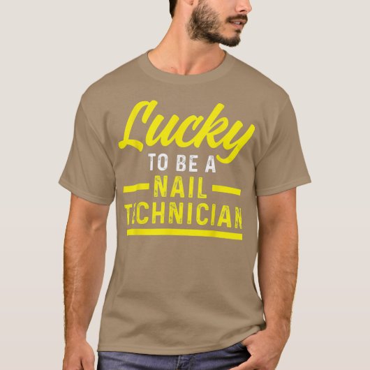 Nageltechniker Lucky Nail Tech Artist T-Shirt (Vorderseite)
