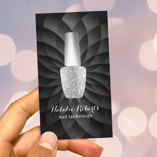 Nageltechniker Manicurist Black Spiral Salon WELLN Visitenkarte
