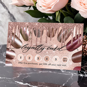 Nageltechniker Moderne Rose Gold Treuekarte
