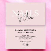 Nageltechniker Moderne Typografie Rosa Visitenkarte