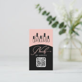 Nageltechniker Modernes QR Code Foto Visitenkarte (Stehend Vorderseite)