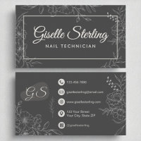 Nageltechniker Moody Charcoal Gray Floral Moderne