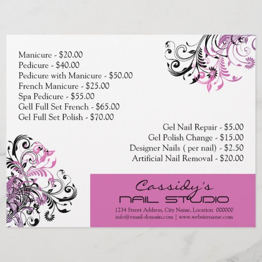 Nageltechniker / Nagelwerbung für Bar Flyer (Hinten)