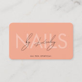 Nageltechniker Nail Art Manikurin Peach Modern Visitenkarte (Vorderseite)