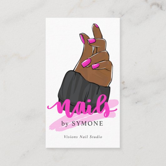 Nageltechniker | Nail Artist | Nails Salon Studio Visitenkarte (Vorderseite)
