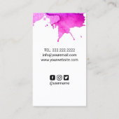 Nageltechniker Nail Salon Manicurist Wasserfarbe Visitenkarte (Rückseite)