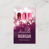 Nageltechniker - Pink Beauty Glitzer Visitenkarte (Vorderseite)