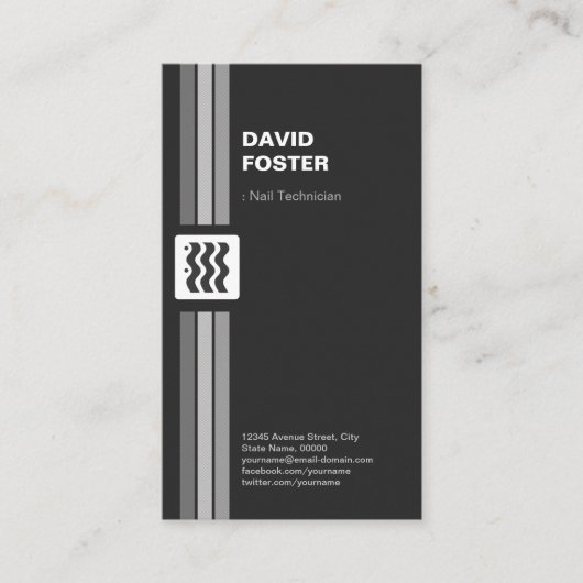 Nageltechniker - Premium doppelseitig Visitenkarte (Vorderseite)