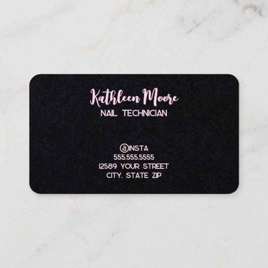 Nageltechniker Premium Visitenkarte (Rückseite)