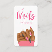 Nageltechniker Qr Code Nägel Art Salon Rosa Visitenkarte (Vorderseite)