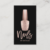 Nageltechniker Rose Gold Flasche Manicurist Salon Visitenkarte (Vorderseite)