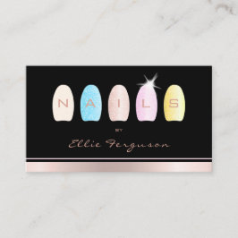 Nageltechniker Salon Glitzer Glam Rose Gold Visitenkarte