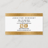 Nageltechniker Salon Gold Metallic Elegant Visitenkarte (Rückseite)