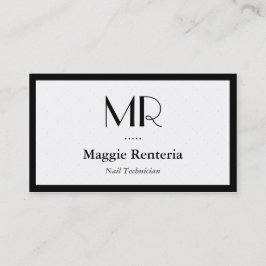 Nageltechniker - Saubere, stylische Monogramm Visitenkarte