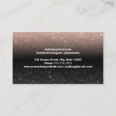 Nageltechniker schicke Rose Gold schwarzer Glitzer Visitenkarte (Rückseite)