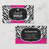 Nageltechniker - Schöne Zebra Print Visitenkarte (Vorne/Hinten)