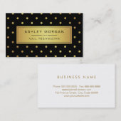 Nageltechniker - Schwarz-weiße Goldpunkte Visitenkarte (Vorne/Hinten)