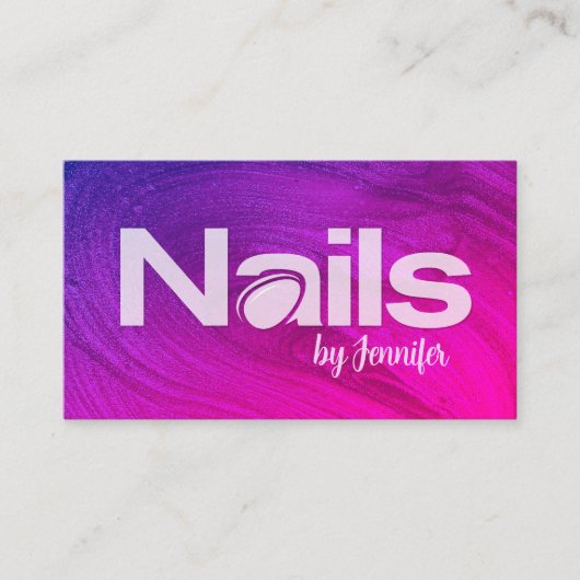 Nageltechniker - Text-Logo-Kunst mit Ernennung Visitenkarte (Vorderseite)