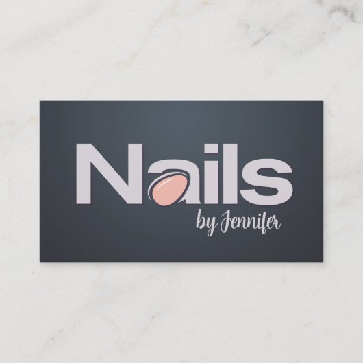 Nageltechniker - Text-Logo-Kunst mit Ernennung Visitenkarte (Vorderseite)