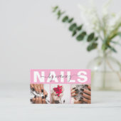 Nageltechniker-Typografie-Foto-Qr-Code-Logo  Visitenkarte (Stehend Vorderseite)