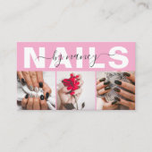 Nageltechniker-Typografie-Foto-Qr-Code-Logo  Visitenkarte (Vorderseite)