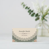 Nageltechniker - Vintag Chic Floral Visitenkarte (Stehend Vorderseite)