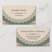 Nageltechniker - Vintag Chic Floral Visitenkarte (Vorne/Hinten)