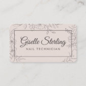 Nageltechnikerin Rosa Blütenmuster Visitenkarte (Vorderseite)