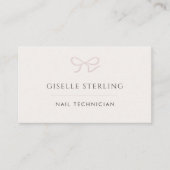 Nageltechnikerin Rosa Schleife Visitenkarte (Vorderseite)