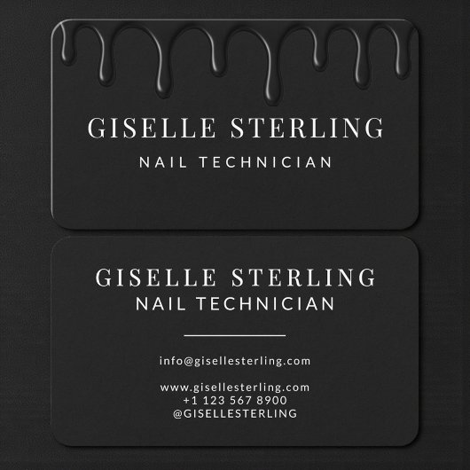 Nageltechnikerin Schwarz Visitenkarte