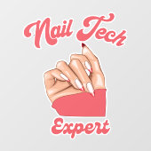 Nageltechnikexperte | trendiges Logo Fensteraufkleber (Blatt)