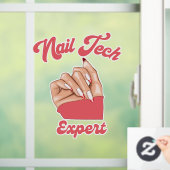 Nageltechnikexperte | trendiges Logo Fensteraufkleber (Zuhause)