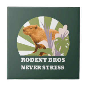 Nagetier-Brüder Stressfrei Capybara Fliese