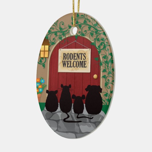 Nagetier-Willkommen Keramik Ornament (Links)