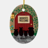 Nagetier-Willkommen Keramik Ornament (Vorne)