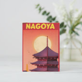 Nagoya, Japan Vintage Travel Poster Postkarte (Stehend Vorderseite)