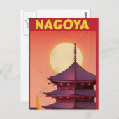 Nagoya, Japan Vintage Travel Poster Postkarte (Vorne/Hinten)