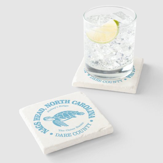 Nags Head (Meeresschildkröte) Steinuntersetzer (Seitenansicht)