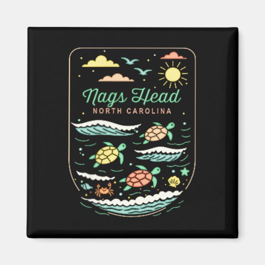 Nags Head Nc Cute Beach Vacation Sea Turtle Lover Magnet (Vorne)