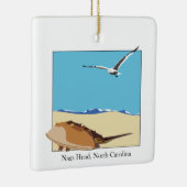 Nags Head, NC Horseshoe Crab Seagull Beach Keramikornament (Rechts)