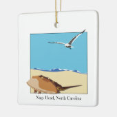 Nags Head, NC Horseshoe Crab Seagull Beach Keramikornament (Links)