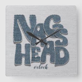 Nags Head North Carolina Denim Letter Quadratische Wanduhr