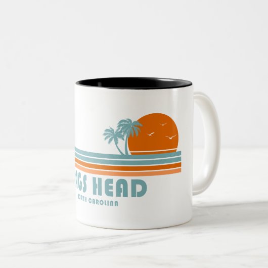 Nags Head North Carolina Sun Palm Trees Zweifarbige Tasse (VorderseiteRechts)
