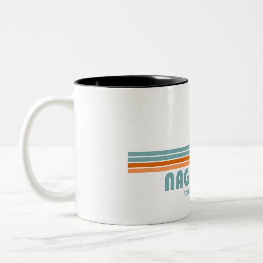 Nags Head North Carolina Sun Palm Trees Zweifarbige Tasse (Links)