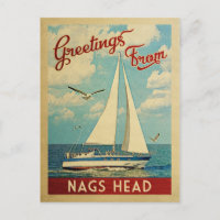 Nags Head Sailboat Vintage Reise North Carolina