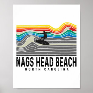 Nags Head Strand North Carolina Surfboarder Männer Poster