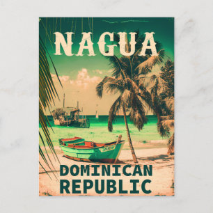 Nagua Dominikanische Republik - Retro Vintage 80er Postkarte