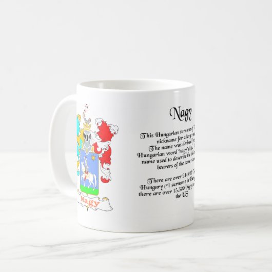 Nagy-Familienwappen-Tasse Kaffeetasse (Vorderseite Links)